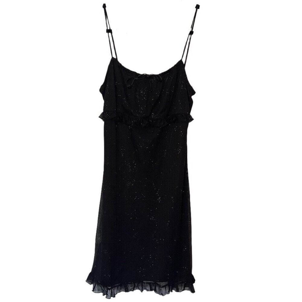 Vintage Xhilaration Dress Bow All Over Firework Shimmer Fairy Grunge Y2K Lined
